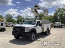 Altec AT235, Articulating & Telescopic Non-Insulated Bucket Truck mounted behind cab on 2013 Ford F4