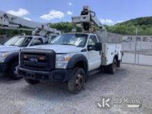 Altec AT235, Articulating & Telescopic Non-Insulated Bucket Truck mounted behind cab on 2015 Ford F4