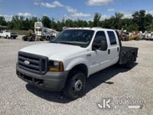 2006 Ford F350 4x4 Crew-Cab Flatbed Truck Runs & Moves
