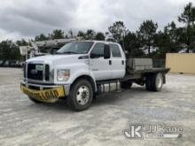2017 Ford F750 Crew-Cab Flatbed Truck Runs & Moves) (Body Damage,