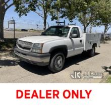 2003 Chevrolet Silverado 2500 Service Truck Runs & Moves, No GVWR Sticker, Check Engine Light On