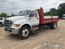 2012 Ford F750 Dump Truck Runs, Moves, PTO Operates) (Service Engine Light On, Rough Idle, Engine Ti