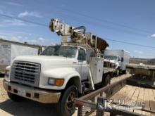 (Waxahachie, TX) Telelect 92-39, Digger Derrick rear mounted on 1997 Ford F700 Utility Truck Runs &