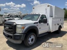 2012 Ford F550 Enclosed High-Top Service Truck Runs & Moves) (Jump to Start, Drivers Seat Torn