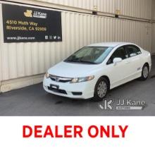 2009 HONDA CIVIC-GX 4-Door Sedan Runs & Moves, CNG Tank Expired 05/2024, Paint Damage