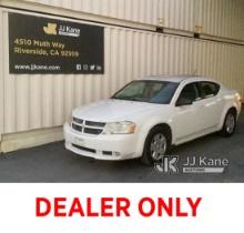 2010 DODGE AVENGER 4-Door Sedan Runs & Moves, Runs Rough, Check Engine Light On, Engine Making Noise