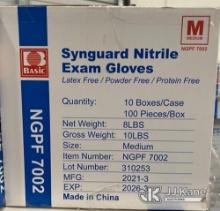 (5) Pallets Basic Synguard Nitrile Exam Gloves PF Size Extra Medium. 90 Cases Per Pallet Contact Kei