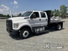 2017 Ford F650 Crew-Cab Flatbed Truck Runs & Moves