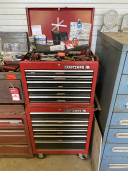 CRAFTSMAN TOOL BOXES (2), WITH ASSORTED TOOLS