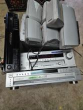 sony dvd/cd , 5 disc cd changer, receiver, and speakers
