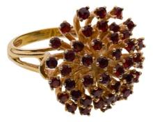 14k Yellow Gold and Garnet Cocktail Ring