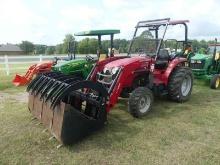 Massey Ferguson 2705E MFWD Tractor, s/n 22701: Rollbar Canopy, Loader w/ Bk
