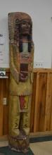 Solid Wood Indian Carving, Painted, Approx. 7'