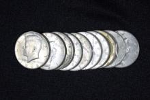 10 - Kennedy 40% Silver Half Dollars; 10xBid