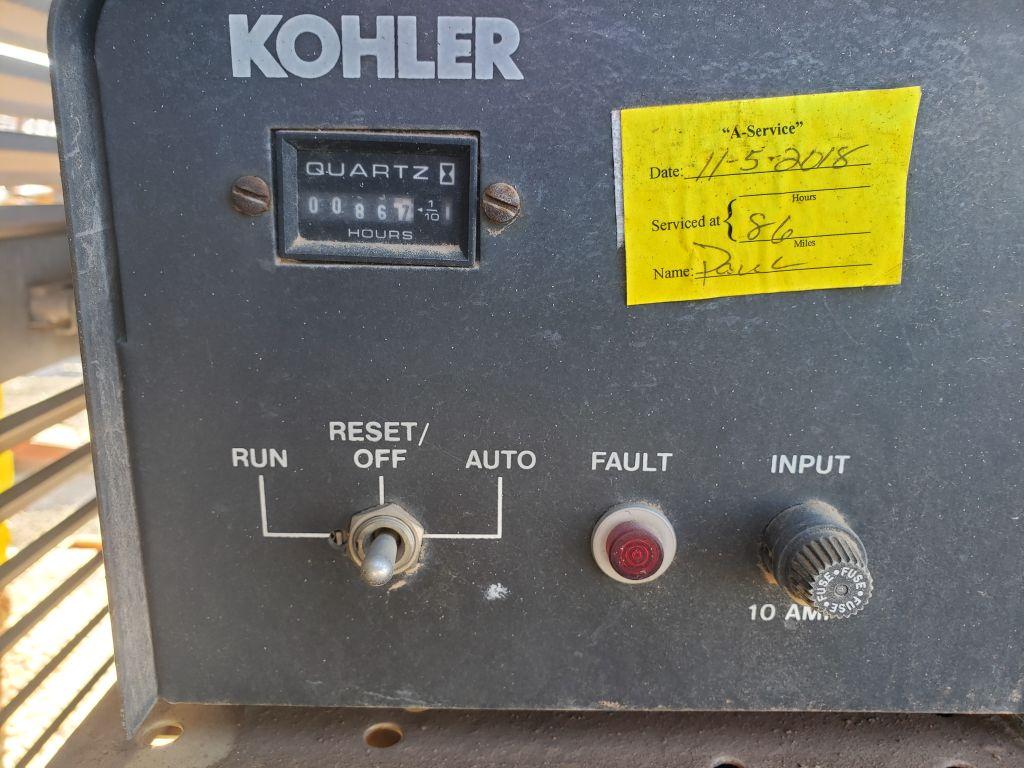 Kohler 10RY62 Generator on Shopmade Trailer