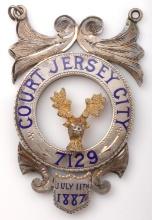 1887 COURT JERSEY CITY GAME & FORESTRY BADGE