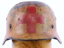 WWII GERMAN REICH SS MEDIC REISSUE M40 STAHLHELM