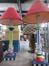 PAIR OF CANDLE STICK LAMPS  18 T