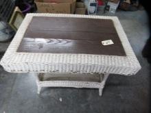 WICKER TABLE  29 X 28 X 39