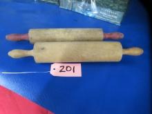 2 OLD WOODEN ROLLING PINS