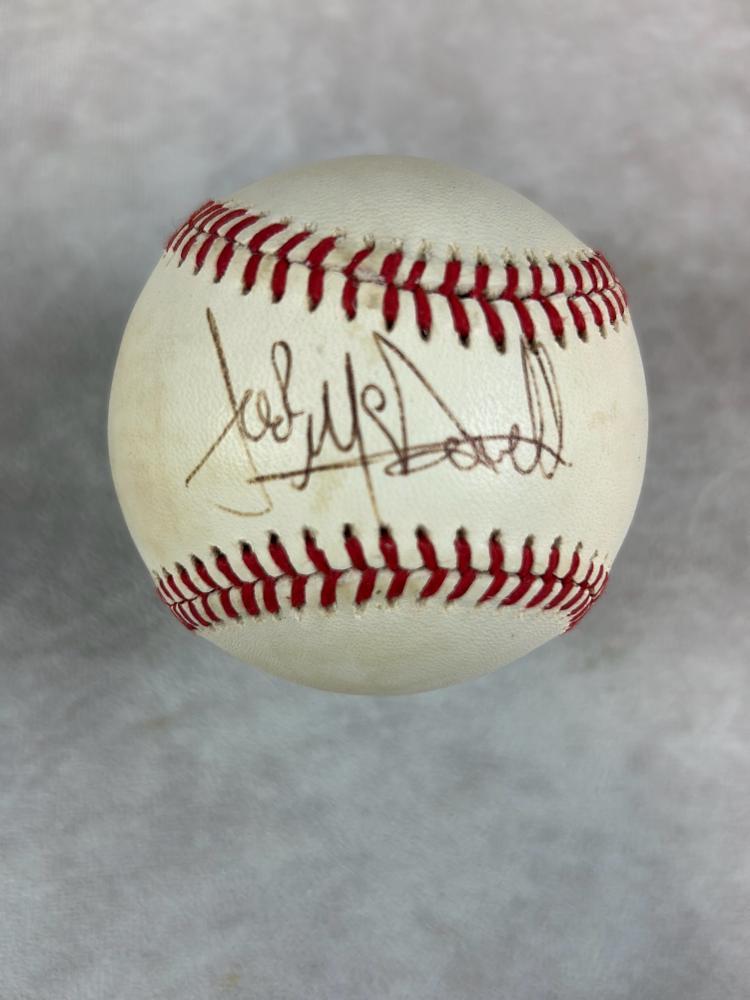 Jack McDowell and Dwight Gooden Signed American and National League Baseballs