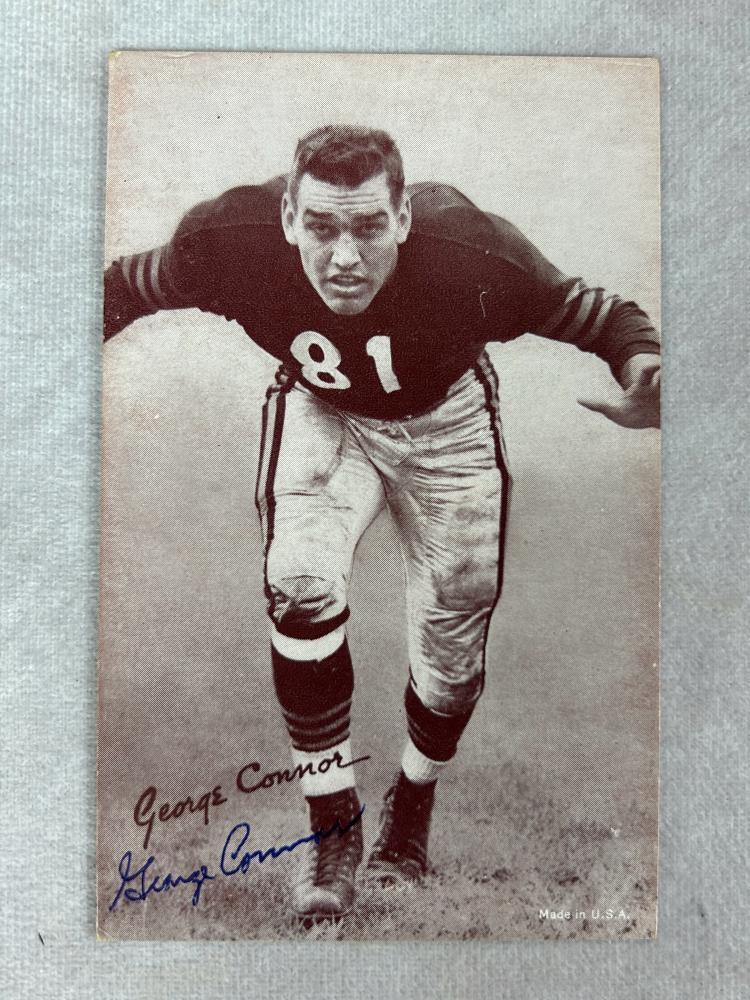 George Connor Signed Football Exhibit Card- JSA