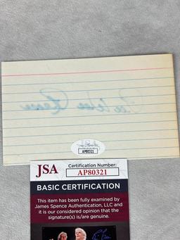 Pee Wee Reese Signed 3 x 5 Index Card - JSA