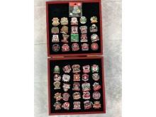 (46) Ohio State Buckeye Commemorative Pins - Big 10 Champions W/ Display Case