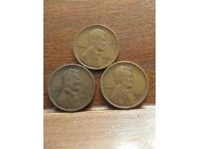 1910S,11S,12S LINCOLN CENTS