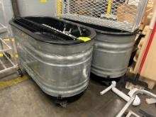 Galvanized Poly Lined Troughs On Casters