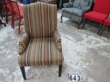 Gold Striped Arm Chair