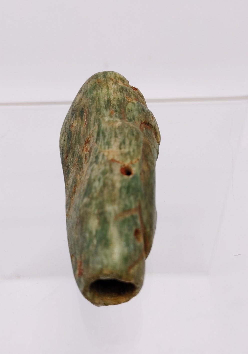 Pre-Columbian Mayan Jade Face Pendant Bead