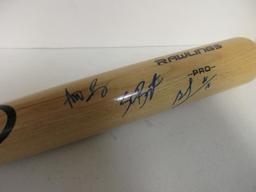 Kris Bryant Anthony Rizzo Ben Zobrist of the Chicago Cubs signed autographed full size bat AAA COA 2