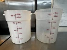 (2) 22 Qt Cambro Food Storage Containers