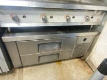 48â€� two draw stainless steel refrigerated chefâ€™s base on casters