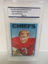 Jan Stenerud of the Kansas City Chiefs signed autographed slabbed sportscard JSA COA 232