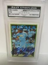 Bo Jackson of the KC Royals signed autographed slabbed sportscard PAAS Holo 861