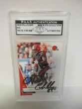 Nick Chubb of the Cleveland Browns signed autographed slabbed sportscard PAAS Holo 744