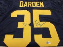 Thom Darden of the Notre Dame signed autographed football jersey Beckett COA 014
