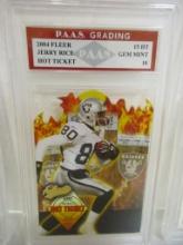 Jerry Rice Oakland Raiders 2004 Fleer Hot Ticket #15HT graded PAAS Gem Mint 10