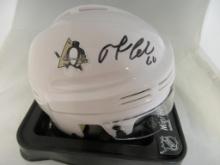 Mario Lemieux of the Pittsburgh Penguins signed autographed mini hockey helmet PAAS COA 817
