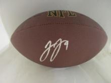 JJ McCarthy of the Minnesota Vikings signed autographed full size brown football PAAS COA 482