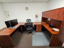 Complete Desk Station Cherry Wood