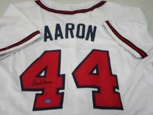Hank Aaron of the Atlanta Braves signed autographed baseball jersey TAA COA 059