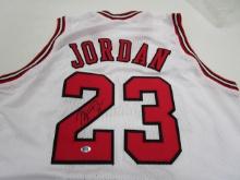 Michael Jordan of the Chicago Bulls signed autographed basketball jersey ATL COA 760