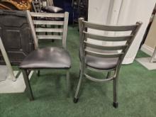 Cushioned Ladder Back Stackable Metal Chairs