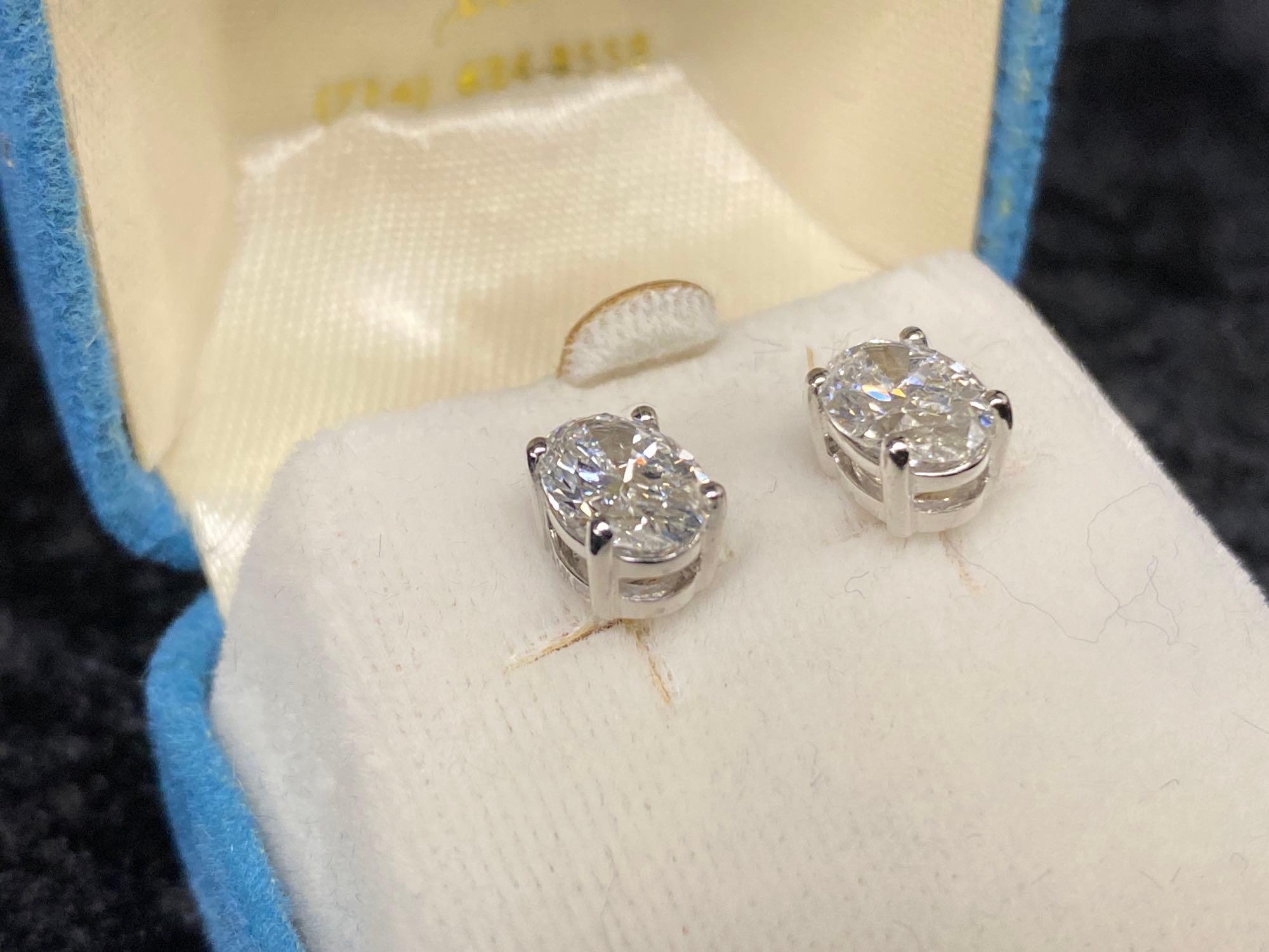 One Pair of CVD Diamond Studs in White Gold