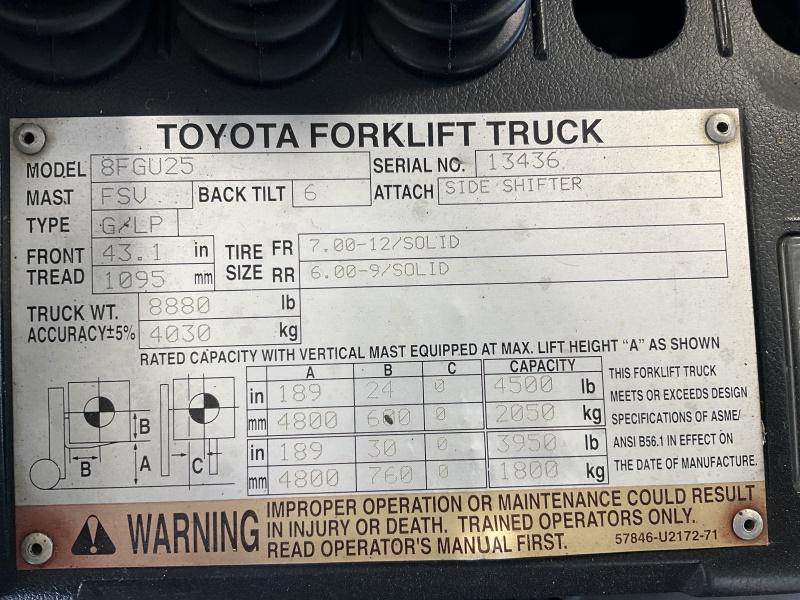 Toyota 8FGU25 Forklift