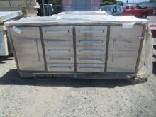 2024 7' 10-DRAWER 2-CABINET STAINLESS STEEL WORKBENCH (UNUSED)