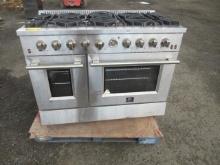 FORNO FFSGS6244-48 GAS 8-BURNER STOVETOP W/ (2) SEPARATE OVENS, *ONE BROKEN